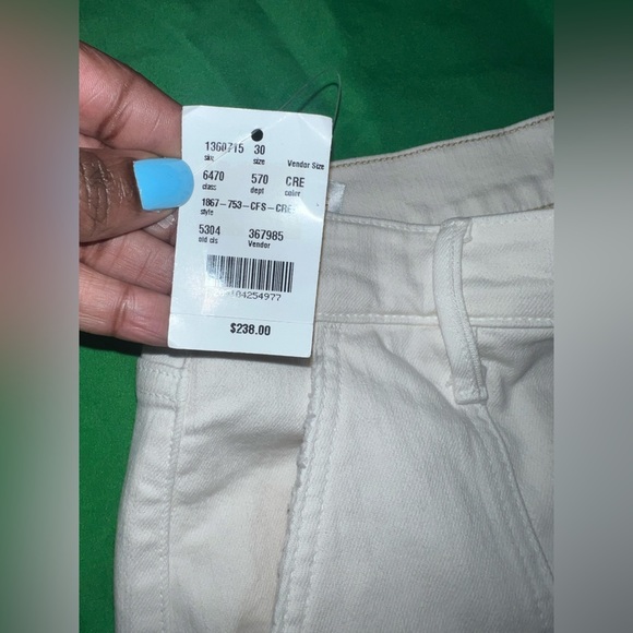 NWT MOTHER The Rambler Cargo Cream Wide Leg Women's Jeans size 30 - Picture 9 of 16